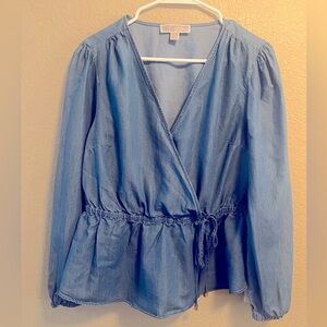 Michael Kors chambray wrap top